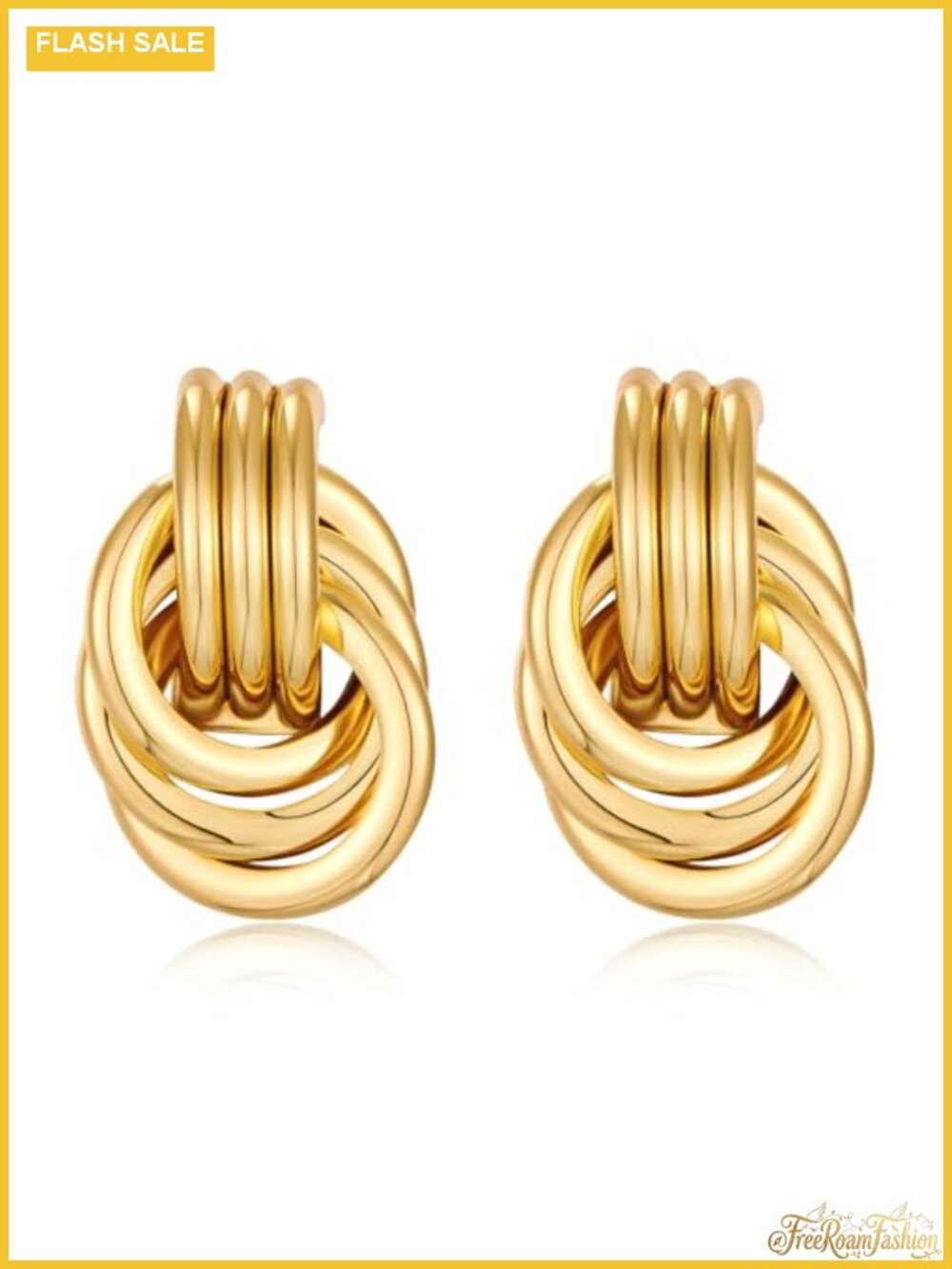 Large Knot Stud Earrings Geometric Dangle Drop Earrings for Women
